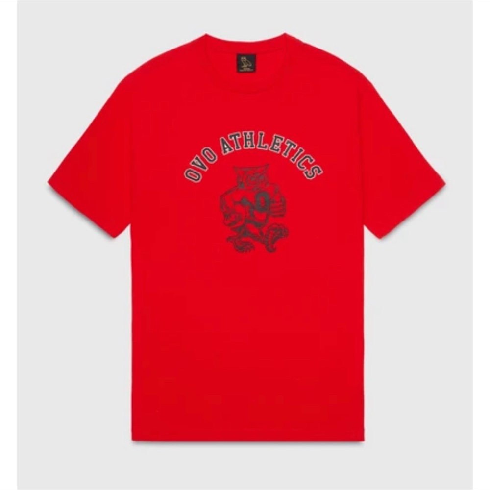 Octobers Very Own OVO Athletics Red T-shirt XL Drake NWT in original packaging